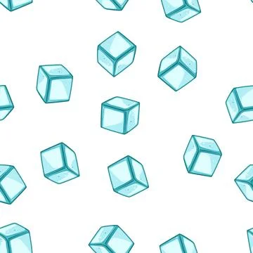 Pattern stainless ice cubes reusable cartoon vector Stock Illustration