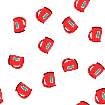 Pattern stainless kettle electric cartoon vector Stock Illustration