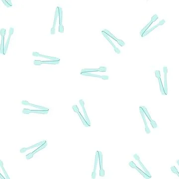 Pattern stainless sugar cube tongs cartoon vector Stock Illustration