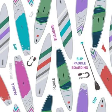 Pattern stand up Inflatable paddle supboard Stock Illustration