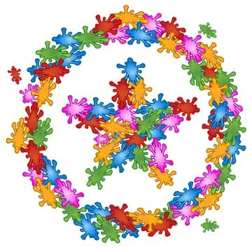 Pattern star of flowers Stock Illustration