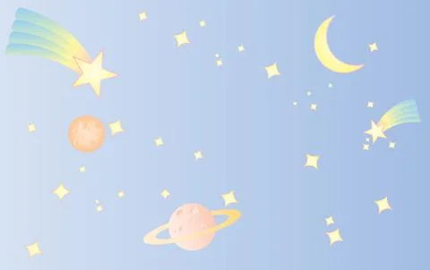 Pattern star space sweet cute pastel blue background イラスト素材