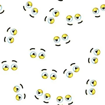 Pattern stare eye emotions cartoon vector Stock Illustration