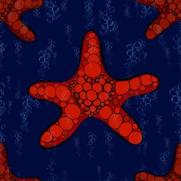 Pattern with starfish Stock Illustration