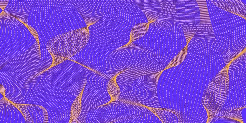 A pattern of starry golden lines in the form of a grid on a bright purple bac Stock Illustration