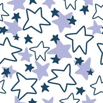 Pattern with stars blue and violet Stock Illustration