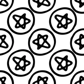 A pattern of stars in a circle. seamless pattern of a five-pointed star, pattern Stock Illustration