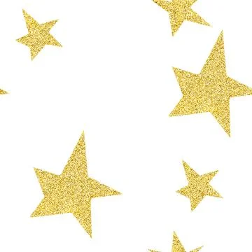 Pattern with stars with golden texture isolated on white background Stock Illustration