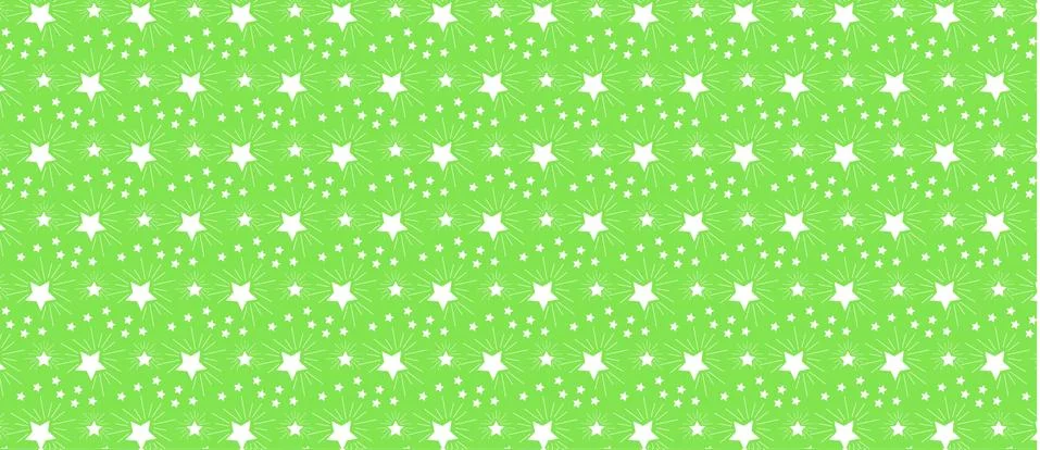 Pattern with stars on a green background Stock Illustration