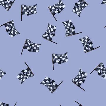 Pattern start flag race sketch hand drawn Illustrazione stock