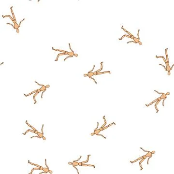 Pattern statue wood man model cartoon vector Illustrazione stock
