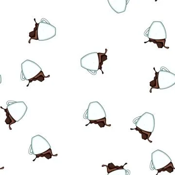 Pattern steam coffee cup splash cartoon vector Stock-Illustration