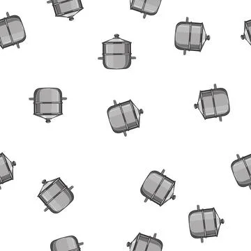 Pattern steel double boiler pan cartoon vector Stock Illustration