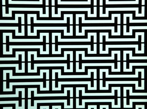 Pattern of steel rod windows frame on light blue, close up Stock Photos