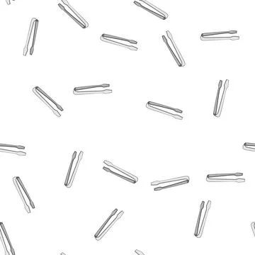Pattern steel sugar cube tongs cartoon vector 库存插图