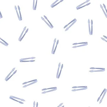 Pattern steel sugar cube tongs cartoon vector 库存插图