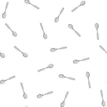 Pattern steel tea spoon cartoon vector Stock Illustration