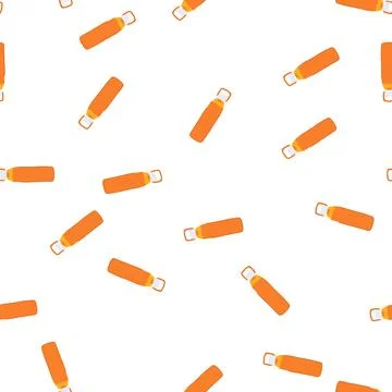 Pattern steel water bottle reusable cartoon vector Stock Illustration