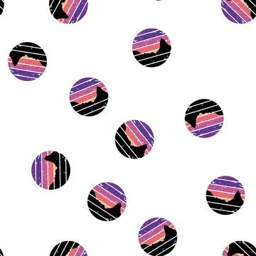 Pattern stemless retro sunset cartoon vector Stock Illustration
