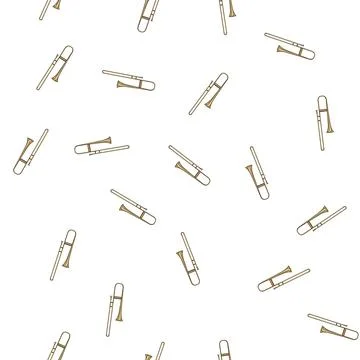 Pattern stemless trombone cartoon vector Stock Illustration