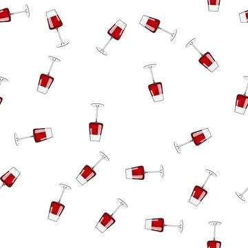 Pattern stemless wine glass cartoon vector Stock Illustration