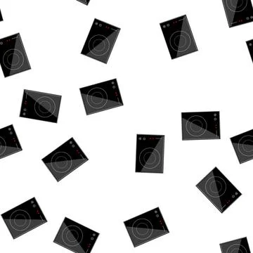 Pattern stemware induction cooktop cartoon vector Stock Illustration