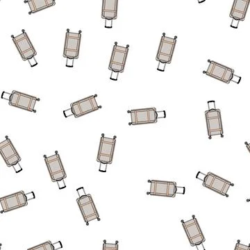 Pattern stemware rolling luggage cartoon vector Stock Illustration