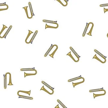 Pattern stemware trombone cartoon vector Stock Illustration