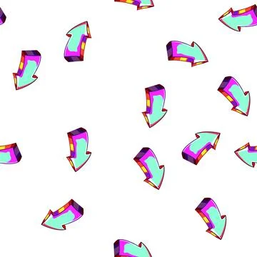 Pattern stencil graffiti arrow cartoon vector Stock Illustration