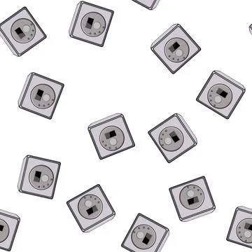 Pattern stereo cd player cartoon vector Stock Illustration