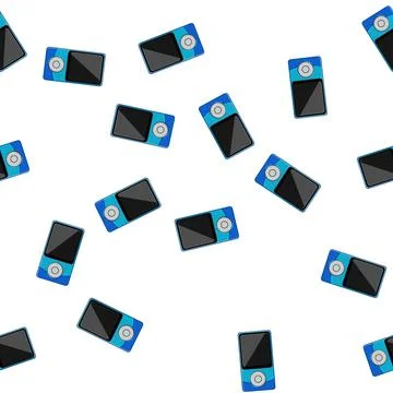 Pattern stereo mp3 player cartoon vector Stock Illustration