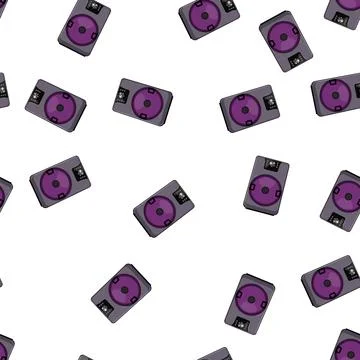Pattern stereo partybox sound cartoon vector Stock Illustration