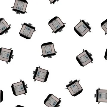 Pattern stew slow cooker cartoon vector Stock Illustration