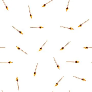 Pattern stick burning match cartoon vector Stock Illustration