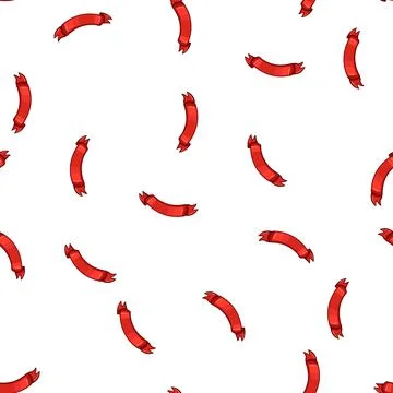 Pattern sticker red ribbon cartoon vector Illustrazione stock