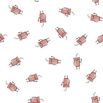 Pattern sticker soda cup character cartoon vector Stock Illustration