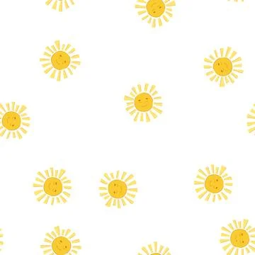 Pattern sticker sun character cartoon vector 스톡 일러스트