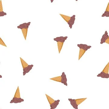 Pattern sticky fallen ice cream cartoon vector Stock Illustration