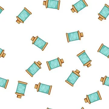 Pattern stitch thread spool cartoon vector Stock Illustration