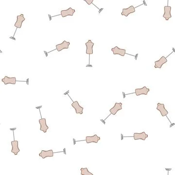 Pattern stitching mannequin tailor cartoon vector Stock Illustration