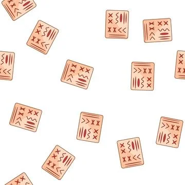Pattern stitching suture practice pad cartoon vector Stock Illustration