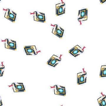 Pattern stone alchemy book cartoon vector Stock Illustration