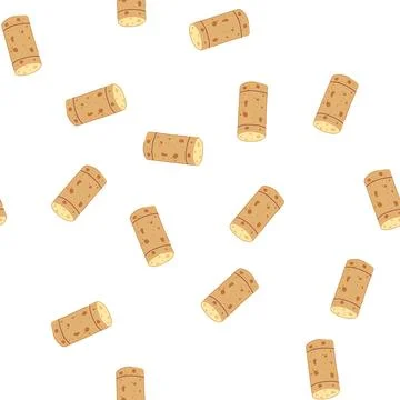 Pattern stopper wine cork bottle cartoon vector Stock Illustration