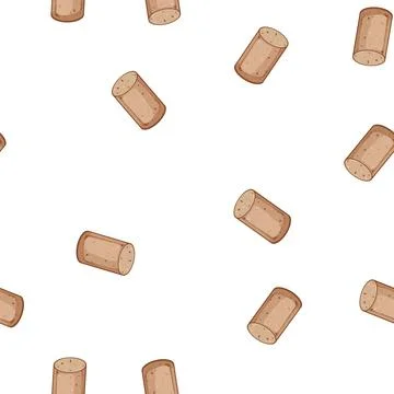Pattern stopper wine cork bottle cartoon vector Stock Illustration
