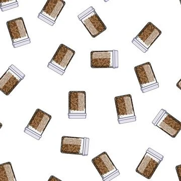 Pattern storage coffee jar cartoon vector Stock Illustration