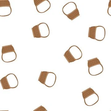 Pattern storage wicker basket cartoon vector 스톡 일러스트