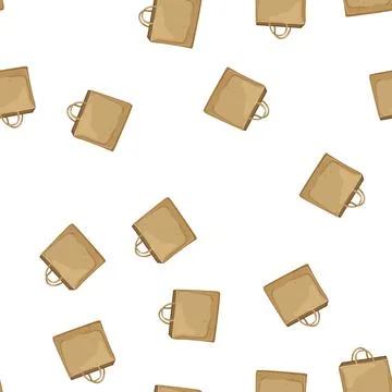 Pattern store paper bag cartoon vector Illustration