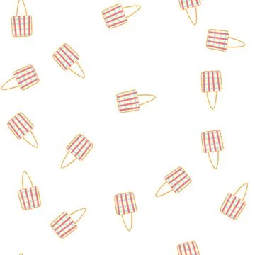 Pattern straw beach bag cartoon vector Stock Illustration