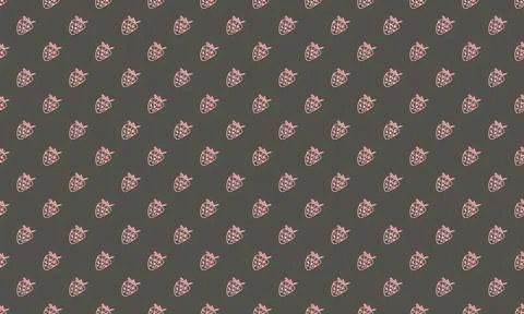 Pattern of strawberries and chocolates on dark background Stock Illustration