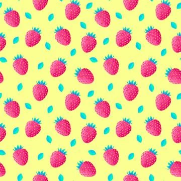 Pattern with strawberries and leaves Stock Illustration